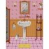 Lavabo rosa punto de cruz