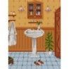 Lavabo ocre punto de cruz