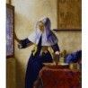 Mujer con aguamanil Veermer punto de cruz
